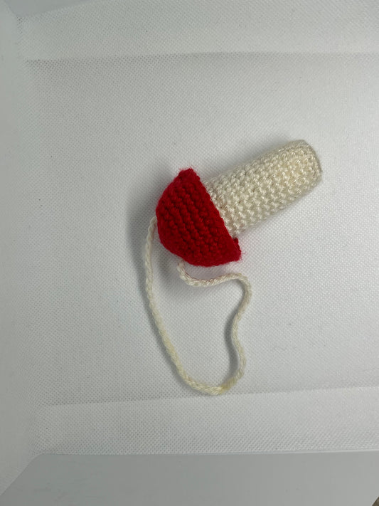 Crochet mushroom lip balm holder