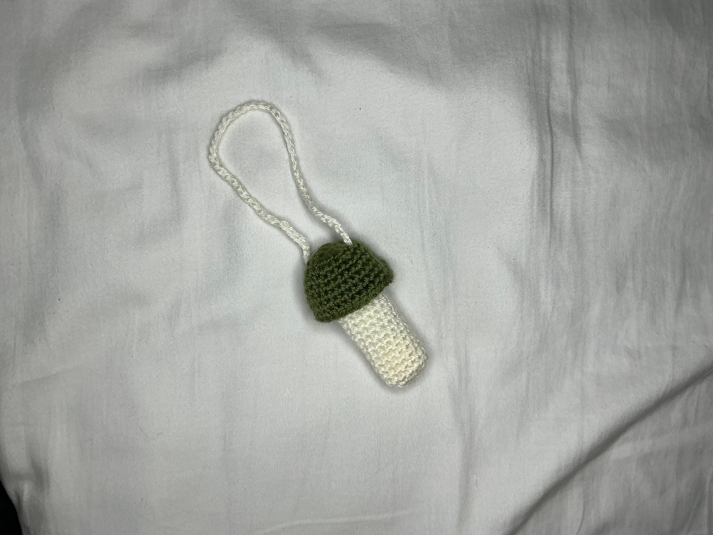 Crochet mushroom lip balm holder